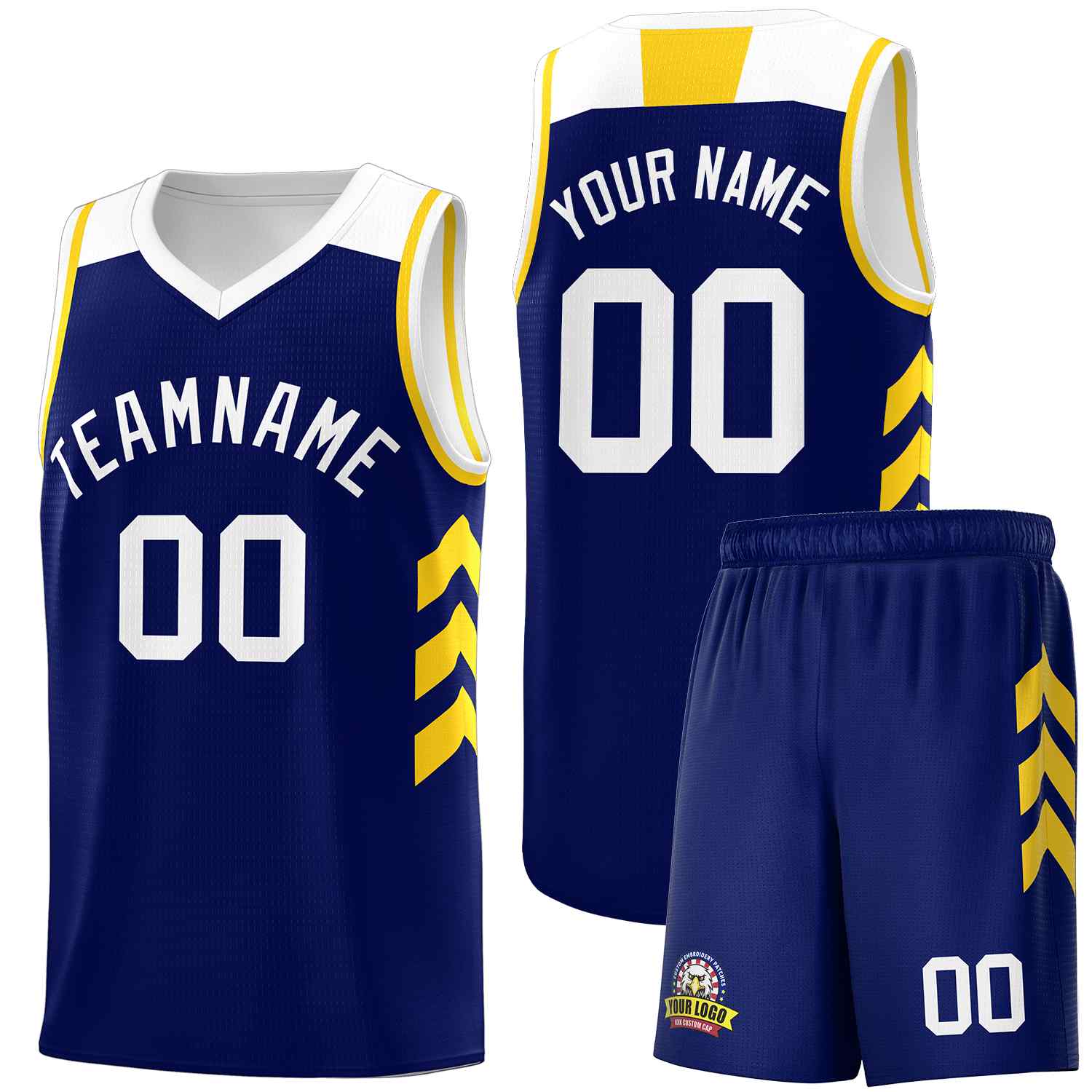 Custom Navy White Classic Sets Sports Uniform Basketball Jersey