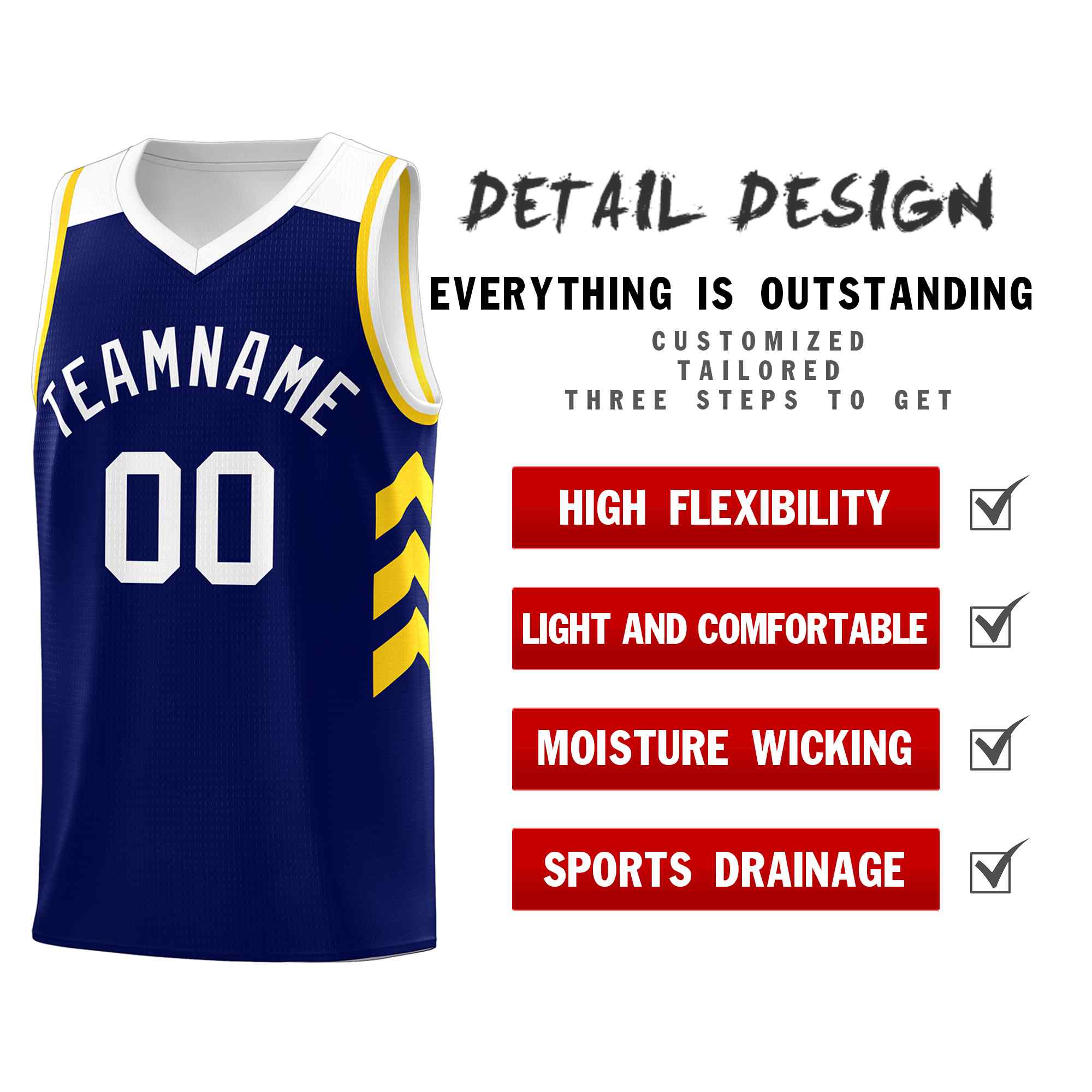 Custom Navy White Classic Sets Sports Uniform Basketball Jersey