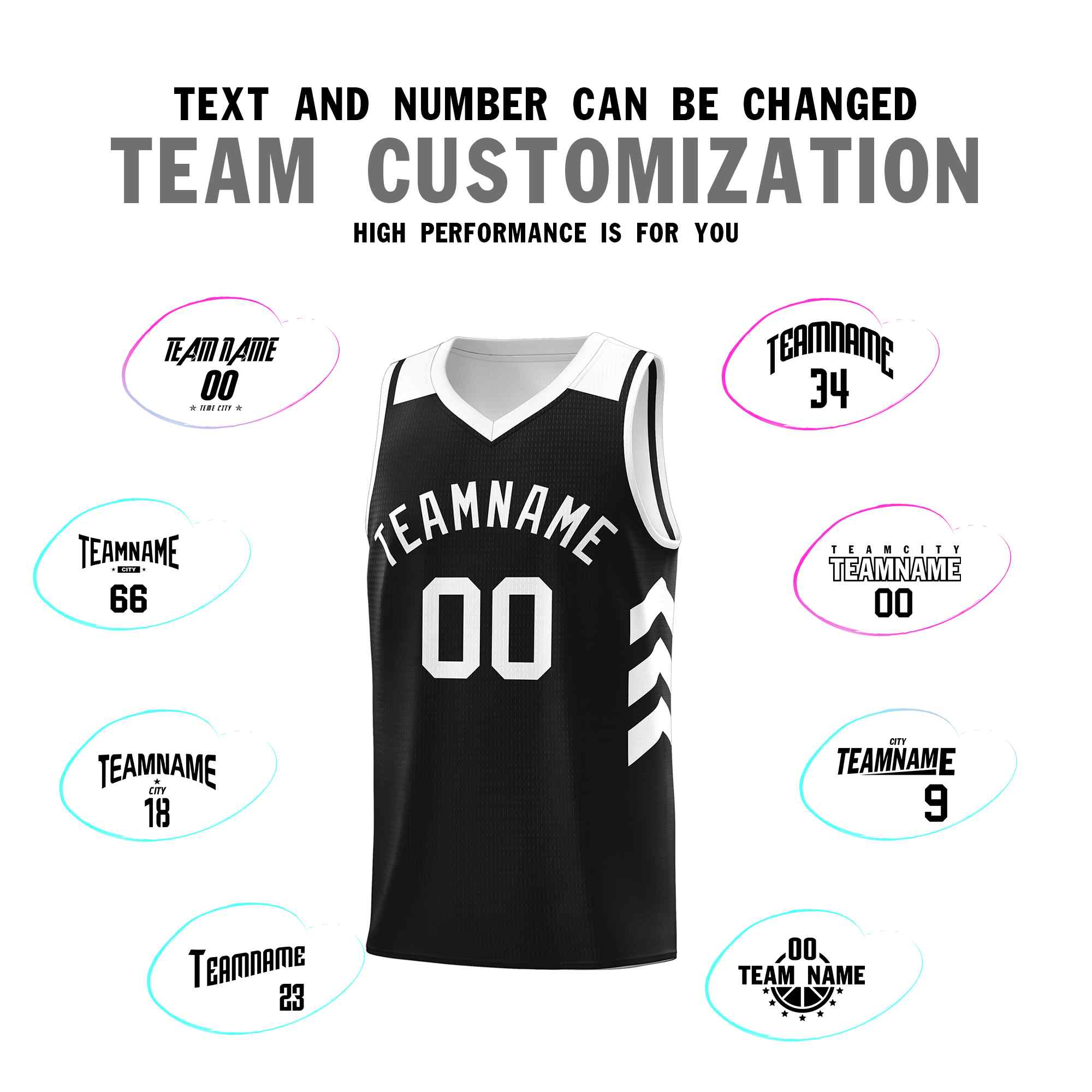 Custom Black White Classic Sets Sports Uniform Basketball Jersey