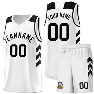 Ensembles classiques noirs et blancs personnalisés, maillot de basket-ball uniforme de sport