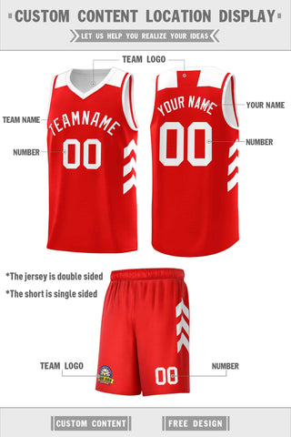 Custom Red White Classic Sets Sports Uniform Basketball Jersey