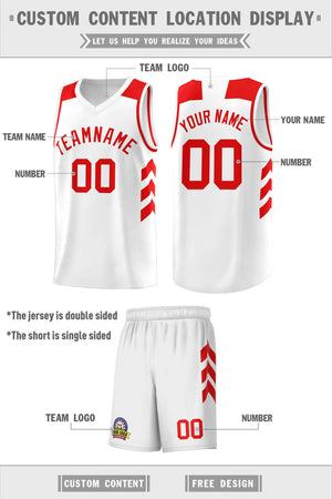 Ensembles classiques rouges et blancs personnalisés, maillot de basket-ball uniforme de sport