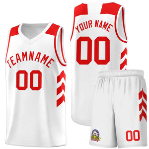 Ensembles classiques rouges et blancs personnalisés, maillot de basket-ball uniforme de sport