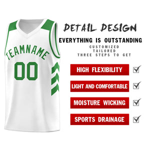 Le classique vert blanc personnalisé définit le maillot de basket-ball uniforme de sport