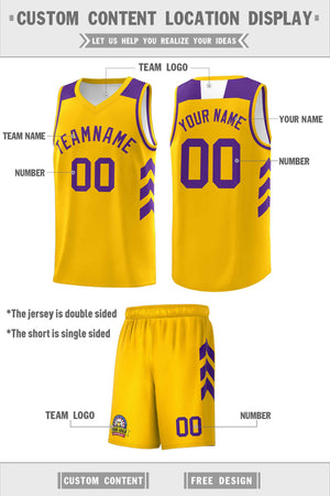 Le classique violet jaune personnalisé définit le maillot de basket-ball uniforme de sport