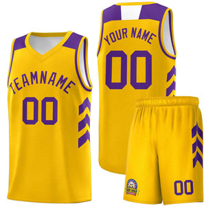 Le classique violet jaune personnalisé définit le maillot de basket-ball uniforme de sport