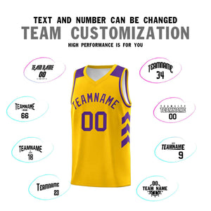 Le classique violet jaune personnalisé définit le maillot de basket-ball uniforme de sport