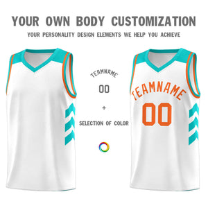 Custom White Orange Classic Sets Sports Uniform Basketball Jersey