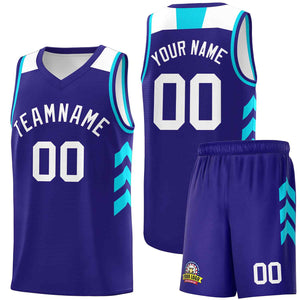 Le classique blanc royal fait sur commande place le maillot de basket-ball uniforme de sport