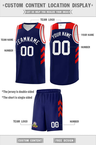 Custom Navy White Classic Sets Sports Uniform Basketball Jersey