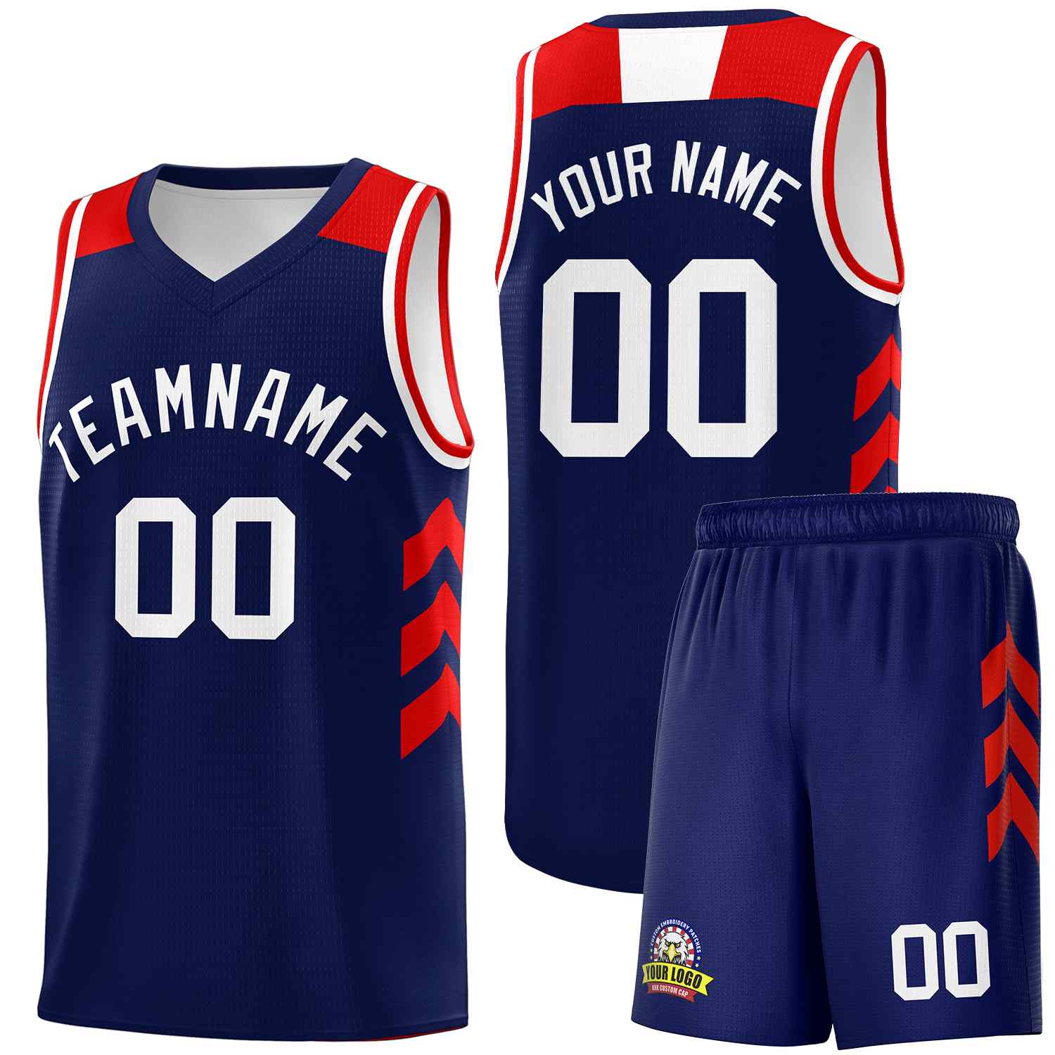 Custom Navy White Classic Sets Sports Uniform Basketball Jersey