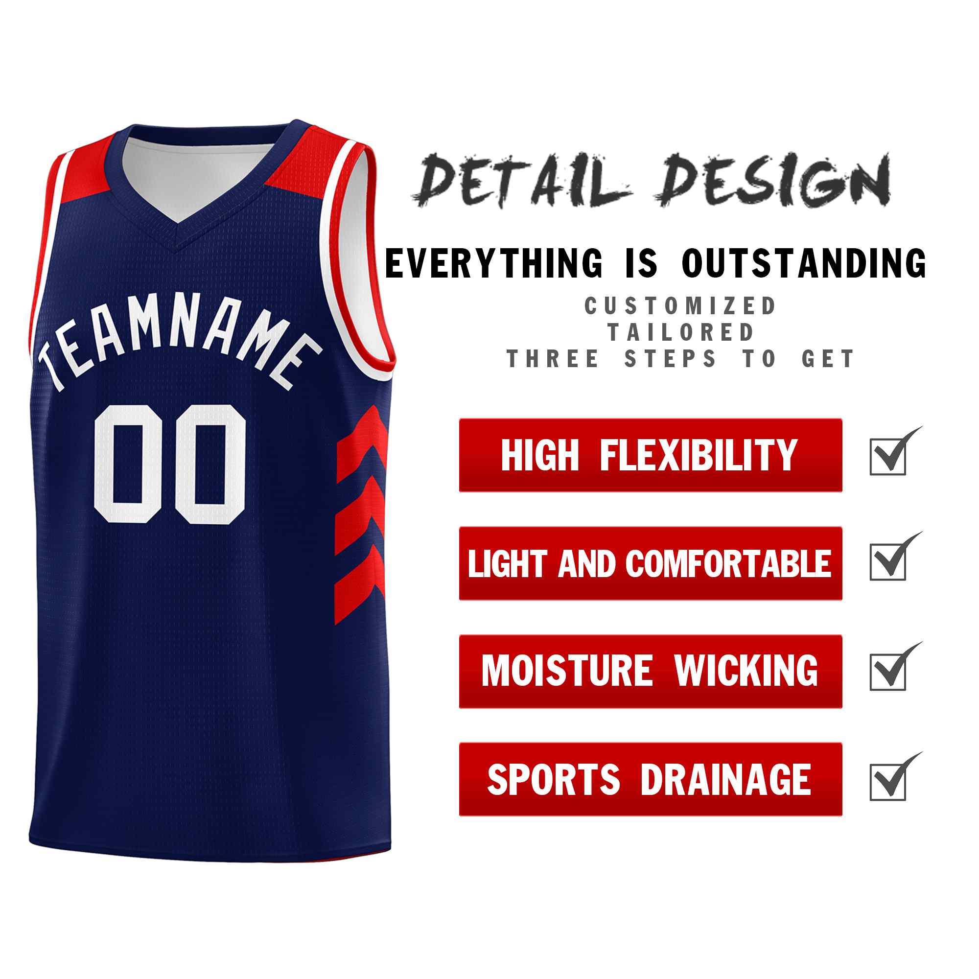 Custom Navy White Classic Sets Sports Uniform Basketball Jersey