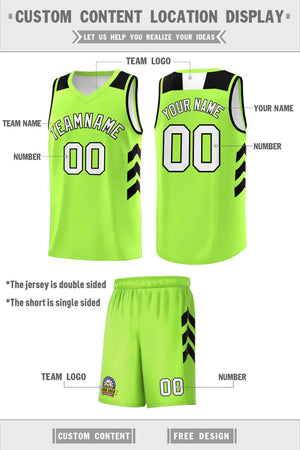 Custom Neon Green White-Black Classic Sets Sports Uniform Basketball Jersey