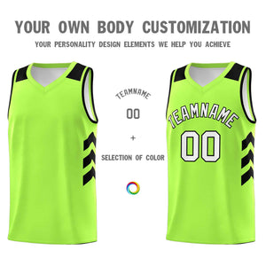 Custom Neon Green White-Black Classic Sets Sports Uniform Basketball Jersey