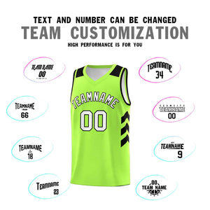 Custom Neon Green White-Black Classic Sets Sports Uniform Basketball Jersey