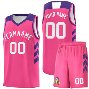 Custom Pink White Classic Sets Sports Uniform Basketball Jersey