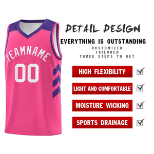 Custom Pink White Classic Sets Sports Uniform Basketball Jersey