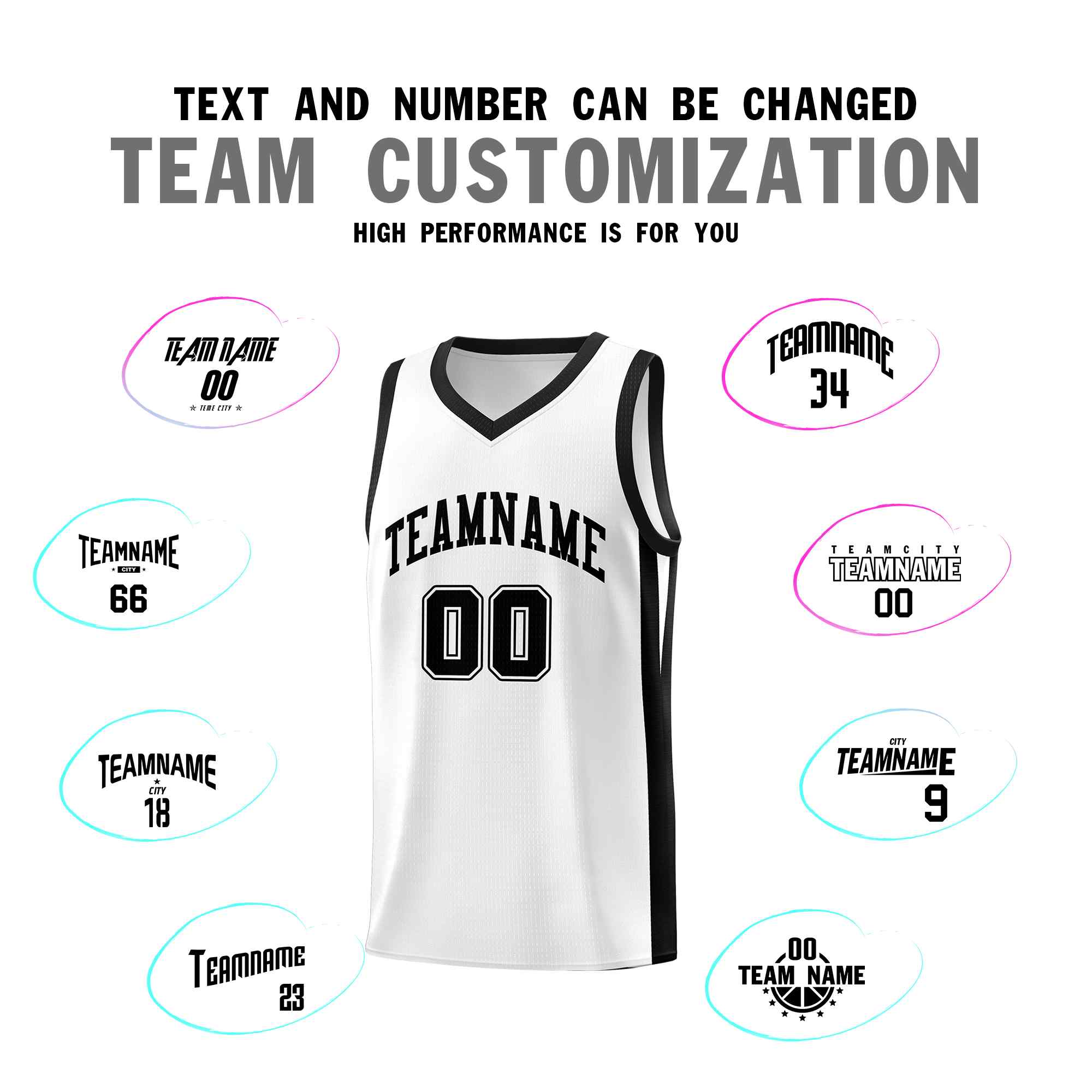 Custom White Black Classic Sets Sports Uniform Basketball Jersey