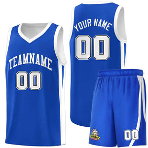 Le classique blanc royal fait sur commande place le maillot de basket-ball uniforme de sport