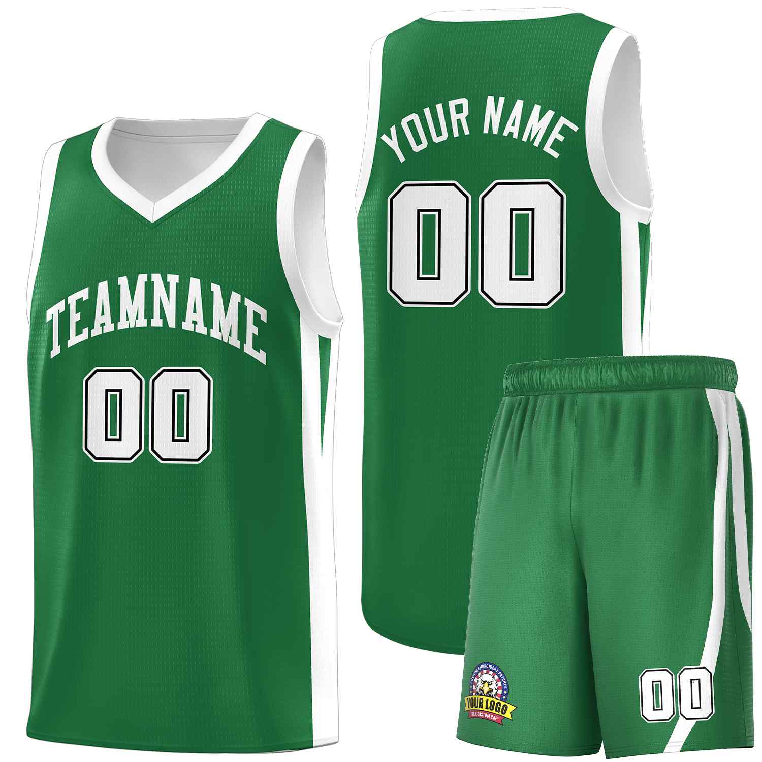 Le classique blanc vert personnalisé définit le maillot de basket-ball uniforme de sport