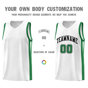 Le classique vert blanc personnalisé définit le maillot de basket-ball uniforme de sport