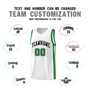 Le classique vert blanc personnalisé définit le maillot de basket-ball uniforme de sport