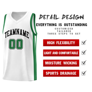 Le classique vert blanc personnalisé définit le maillot de basket-ball uniforme de sport