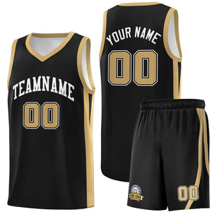 Ensembles classiques noirs et blancs personnalisés, maillot de basket-ball uniforme de sport