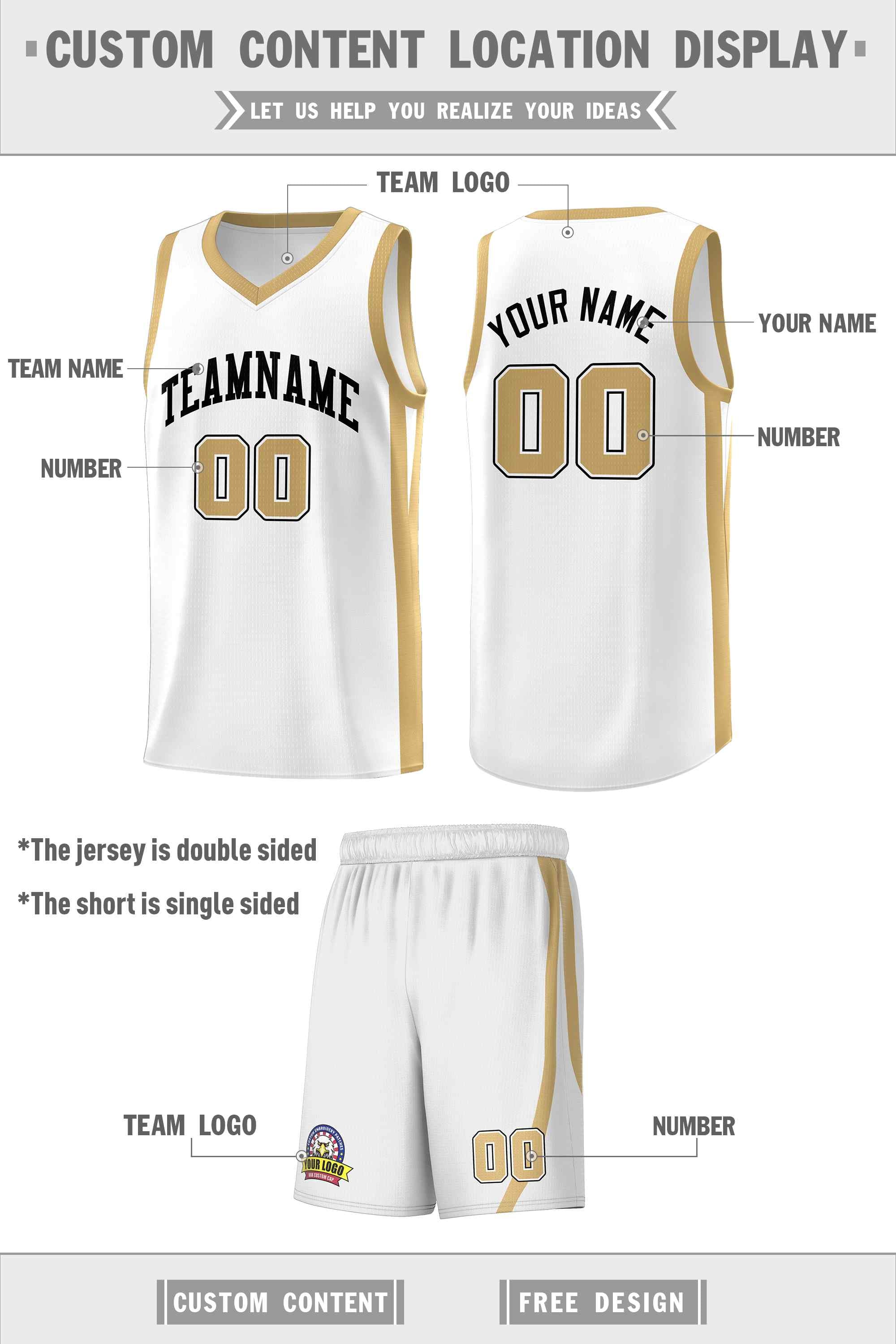 Custom White Black Classic Sets Sports Uniform Basketball Jersey