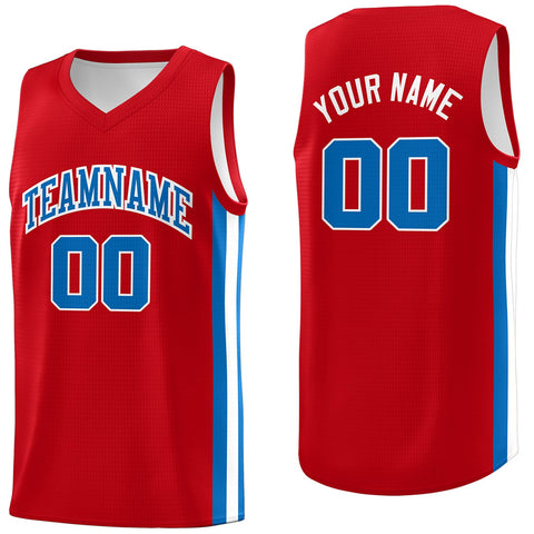 Custom Red Royal-White Classic Tops Athletic Casual Basketball Jersey