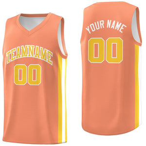 Custom Orange Yellow-White Classic Tops Athletic Casual Basketball Jersey