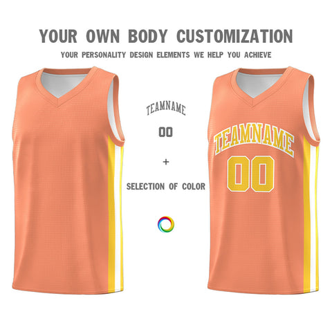 Custom Orange Yellow-White Classic Tops Athletic Casual Basketball Jersey