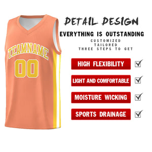 Custom Orange Yellow-White Classic Tops Athletic Casual Basketball Jersey