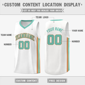 Custom White Light Green Khaki Classic Tops Athletic Casual Basketball Jersey