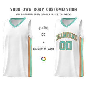 Custom White Light Green Khaki Classic Tops Athletic Casual Basketball Jersey