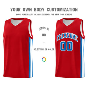 Custom Red Royal-White Classic Tops Athletic Casual Basketball Jersey