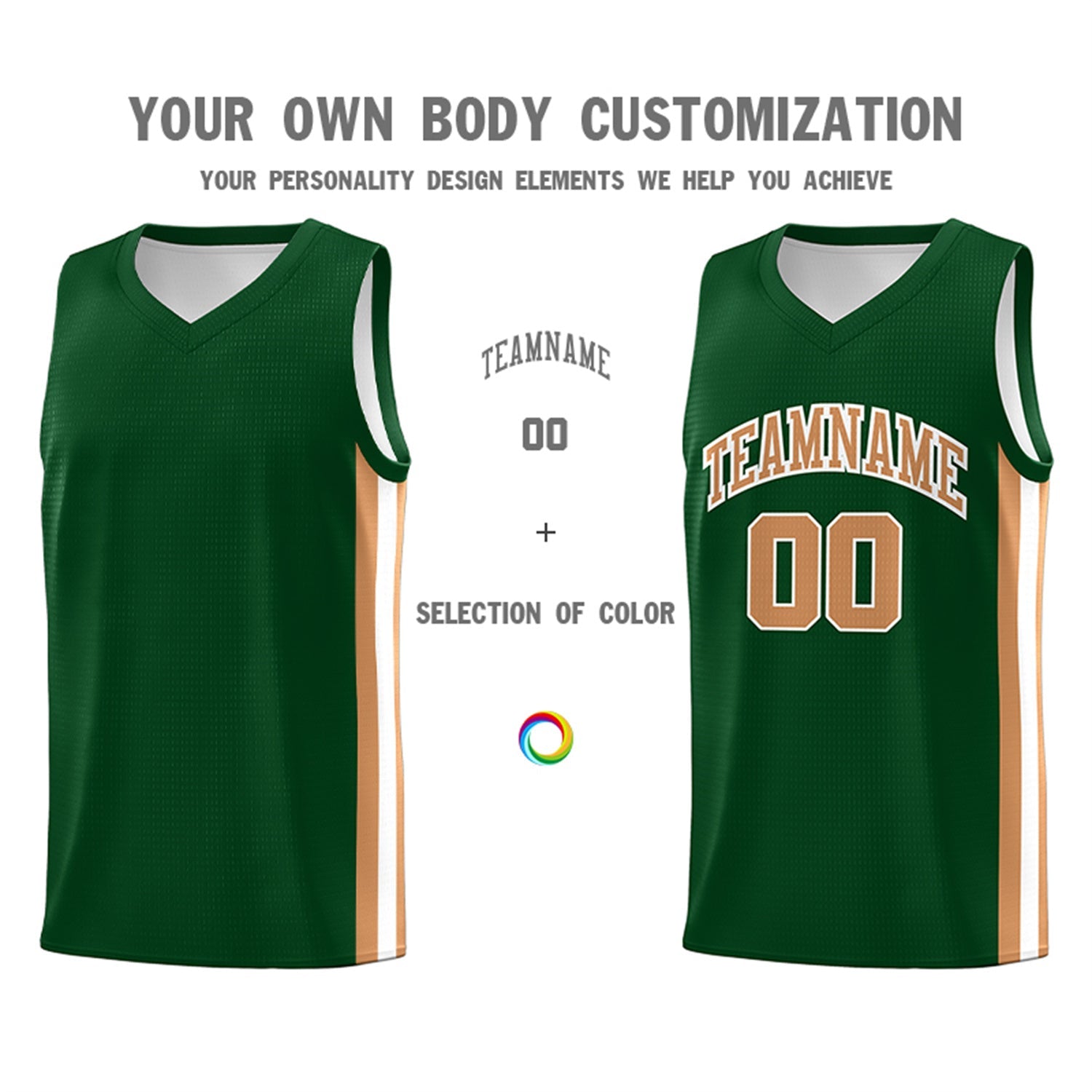 Custom Green Khaki Classic Tops Fashion Sportwear Basketball Jersey