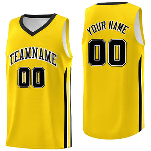 Custom Yellow Black-White Classic Tops Fashion Sportwear Basketball Jersey