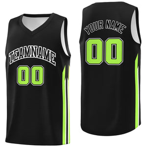 Custom Black Green Classic Tops Athletic Casual Basketball Jersey