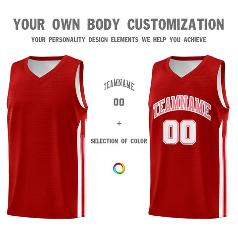 Custom Red White-Pink Classic Tops Athletic Casual Basketball Jersey