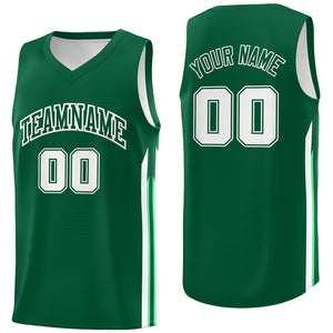 Maillot de basket-ball décontracté, personnalisé, vert, blanc, classique, athlétique