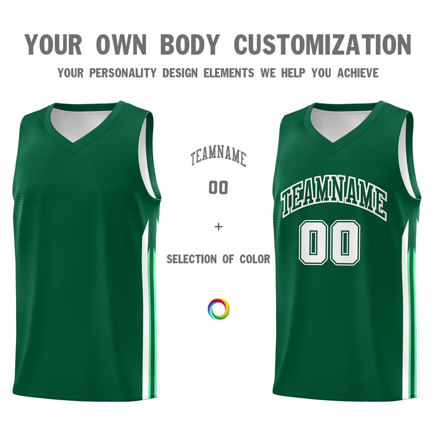 Custom Green White Classic Tops Athletic Casual Basketball Jersey