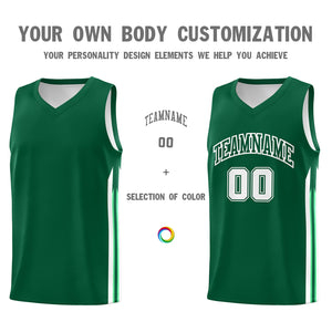 Maillot de basket-ball décontracté, personnalisé, vert, blanc, classique, athlétique