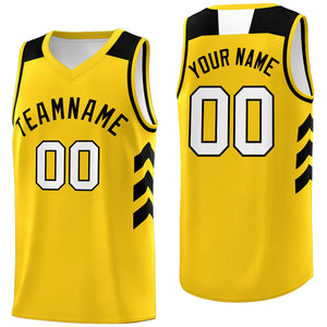 Custom Yellow Black Classic Tops Men/Boy Athletic Basketball Jersey