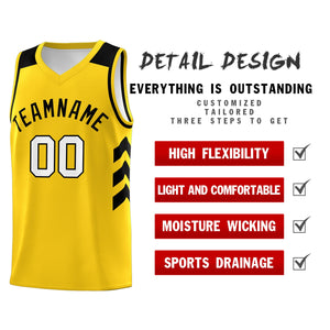 Custom Yellow Black Classic Tops Men/Boy Athletic Basketball Jersey