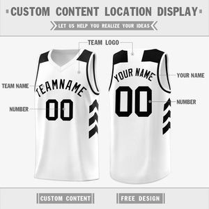 Custom White Black Classic Tops Fashion Sportwear Basketball Jersey