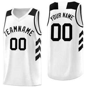 Custom White Black Classic Tops Fashion Sportwear Basketball Jersey