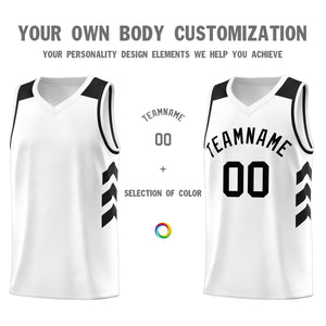 Custom White Black Classic Tops Fashion Sportwear Basketball Jersey