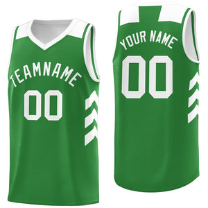 Custom Green White Classic Tops Mesh Sport Basketball Jersey