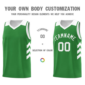 Custom Green White Classic Tops Mesh Sport Basketball Jersey